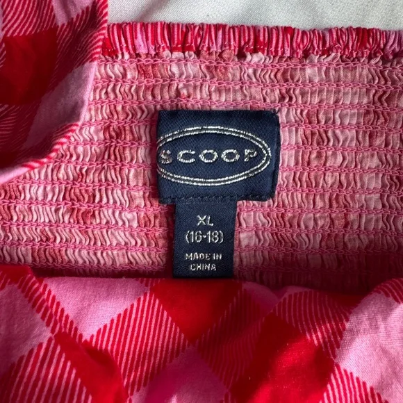 Scoop Skirt Crop Top Set Pink Red Checkered Picnic Summer XL - Picture 12 of 14